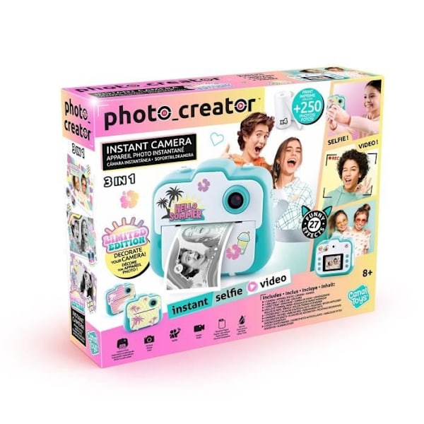 Canal Toys - Photo Creator - Softe kamera med øjeblikkelig udskrivning - Begrænset udgave - Termisk udskrivning, uden blæk - CLK 028