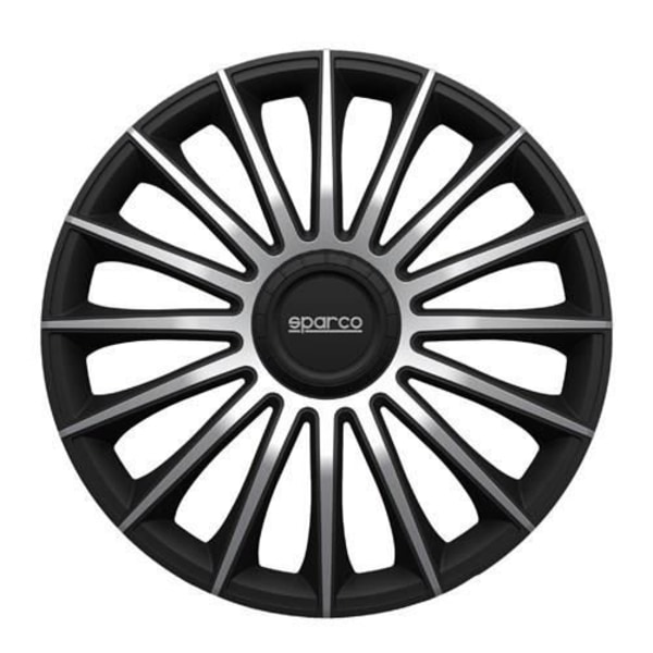 SPARCO sæt med 4 Treviso 15 '' pynt - sort og sølvgrå Svart och Silvergrå