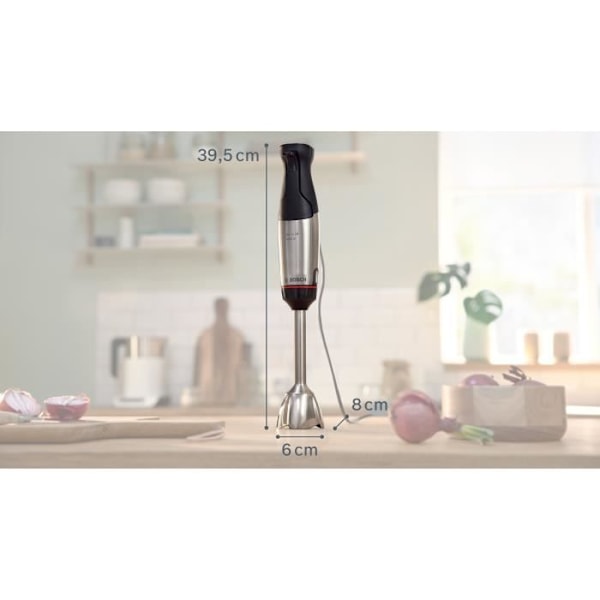 ErgoMaster Series 6 stavmixer - BOSCH - 1000 W motor - 4 QuattroBlade Pro blad Grå och svart