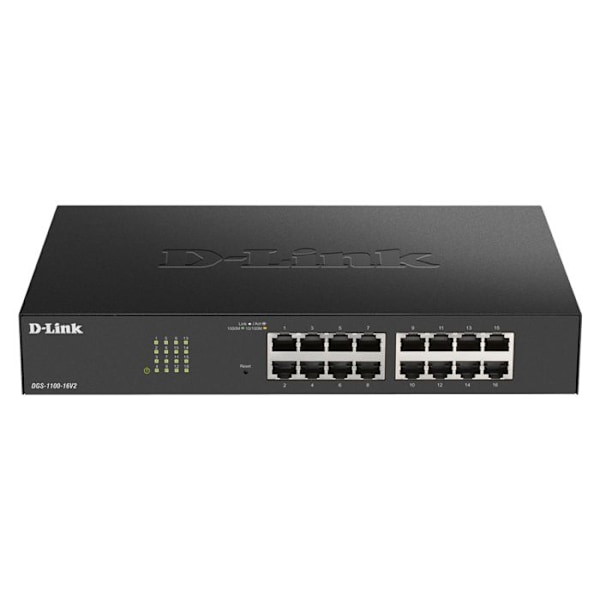Netværksswitch - D-Link - DGS-1100-24PV2/E - 24 porte Gigabit - PoE - 48 Gbps Sort