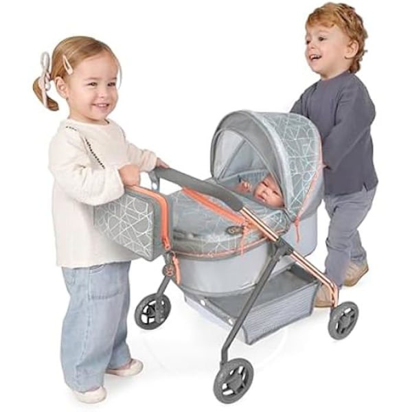 Dockvagn - DE CUEVAS TOYS - My First Stroller - Grå - 56 cm - Väska ingår Grå