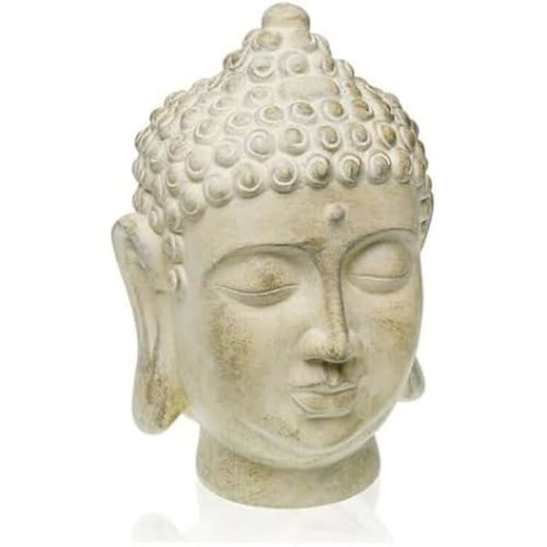 Dekorativ genstand - VERSA - FIGURA CABEZA DE BUDA - Grå farve - Stenmateriale - Etnisk stil Buddha statyett