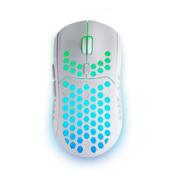 MARSGAMING Mars Gaming, trådløs gamingmus, RGB Flow, Ultralet 79g, 3200DPI, hvid - MMW3W