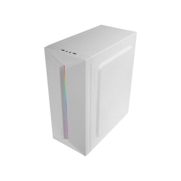 Mars Gaming Mc-blaze ATX-datorlåda med FRGB-fläkt, 80 mm, vit RGB LED-stripe fram.