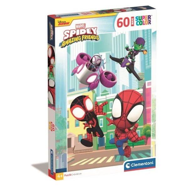 CLEMENTONI - 60 palikkaa Maxi - Spidey ja hänen uskomattomat ystävänsä Ljusa och attraktiva färger