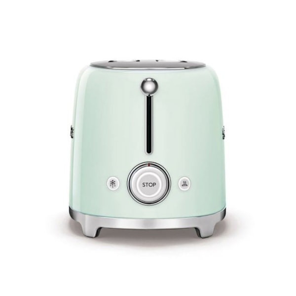 Smeg 2 viipaleen leivänpaahdin 950w vihreä - tsf01pgeu