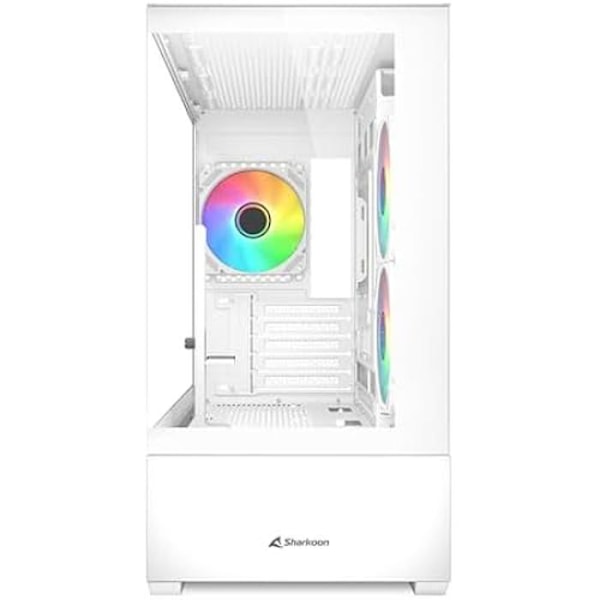 PC Kabinet - SHARKOON - MK6 RGB - Micro-ATX - Tempereret Glas - 3 RGB LED Ventilater 120mm