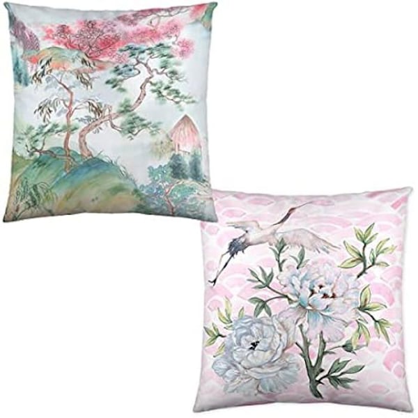 Naturals Hakone firkantet pudebetræk 50x50 cm - 100% bomuld - Vendbare mønstre - Lavet i Spanien