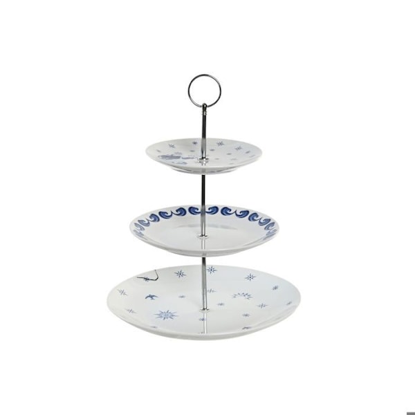 Fruktkorg i porslin och metall DKD Home Decor blå metall