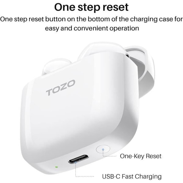 Langattomat kuulokkeet - TOZO - A3 - Bluetooth 5.3 - Hikoilunkestävä - Intra-aurikulaarinen Svart
