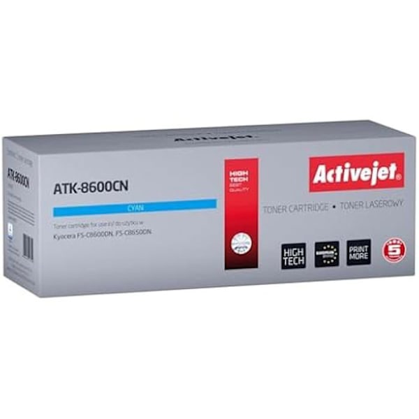 Activejet ATK-8600CN Toner - Ersatt för Kyocera TK-8600C - Cyan - 20000 sidor