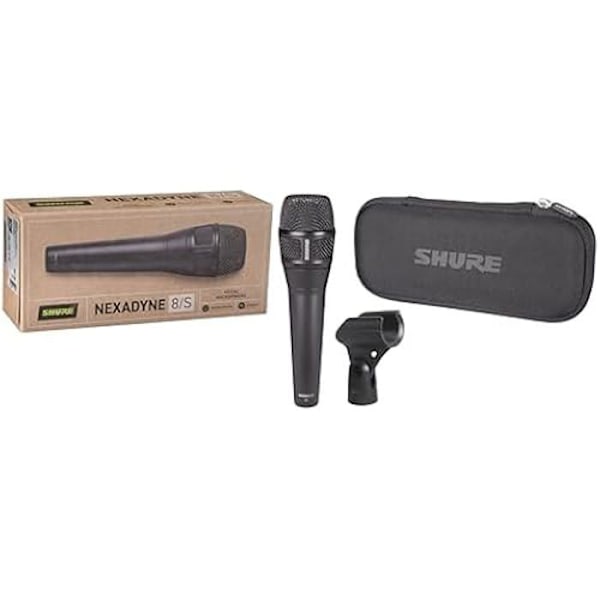Mikrofon vokal dynamisk superkardioide Shure Nexadyne 8/S med dobbeltmotor teknologi Svart