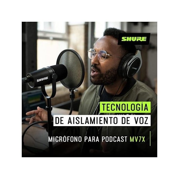SHURE MV7X - XLR dynamisk cardio podcast mikrofon