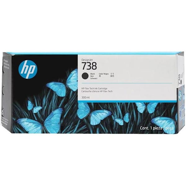 HP Blæk/ 738 300-ml BLK DesignJ