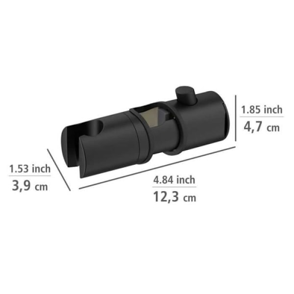 Støtte til brusehoved - Wenko - Libertà - Sort - L 12,3 x H 4,7 x P 3,9 cm Svart