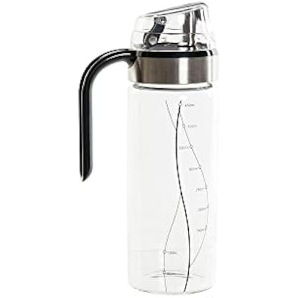 Oil Cruet - DKD Home Decor - Transparent Sort - Rustfrit stål - Borosilikatglas - 450 ml Flerfärgad