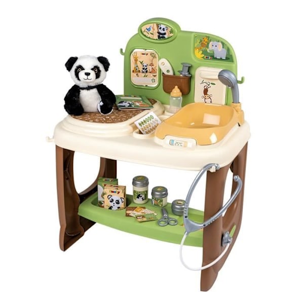 Smoby - Værksted for Dyrlæge Zoo - 1 panda bamse - Mange tilbehør og funktioner Flerfärgad