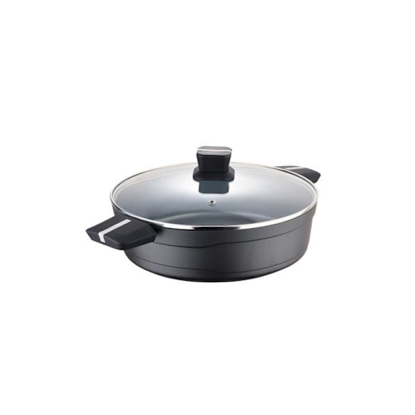 GENERIC - Lav Pot Ø28x8.0cm Støbt Alu Ind Med Låg Bistro Grå Sg6427 San Ignacio