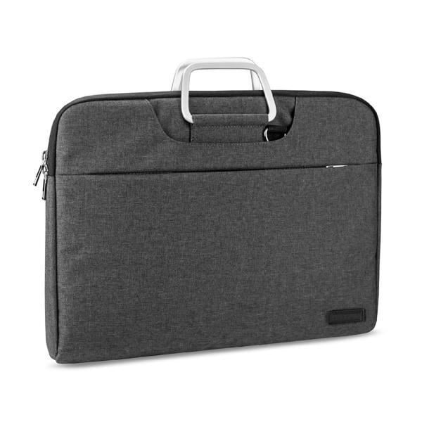 Porte-documents til bærbar computer SUBBLIM Business 15,6" grå, med lynlåslomme foran til transport af tilbehør, dobbelt Grå
