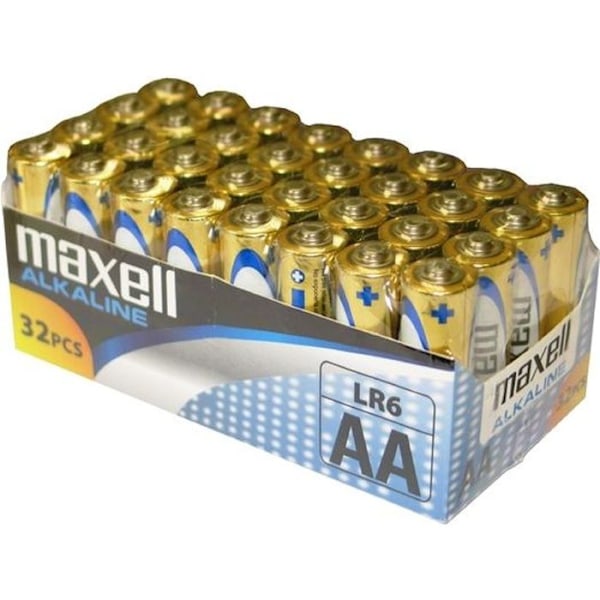 MAXELL - LR6 AA batterier Pakke med 32 - 790261 - LANGVARIG PÅLIDELIGHED Guld