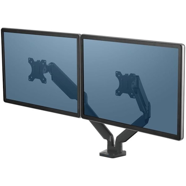 Justerbar arm för 2 Fellowes Platinum Series Dual Arm monitorer - svart aluminium - Skärmstorlek: 10"-27" Svart