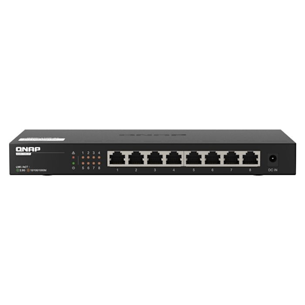 Switch Multi-Giga - QNAP - QSW-1108-8T - 8 porte RJ45 - Ikke styret - 2,5GbE Sort