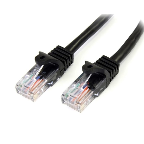 Nätverkskabel Cat5e UTP - STARTECH - 2m - RJ45 M/M - Anti-kapning - Svart