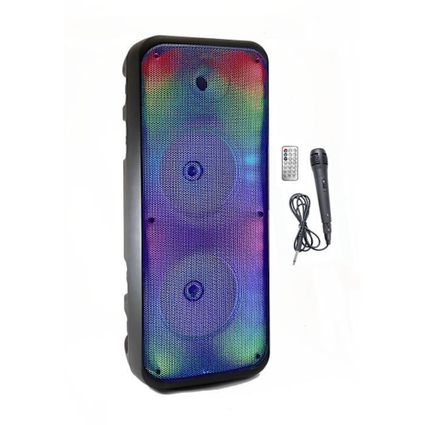 Upplyst karaokehögtalare - INOVALLEY - KA25-FIRE - Bluetooth V5.0 - 64 cm - 850 W - Svart Svart