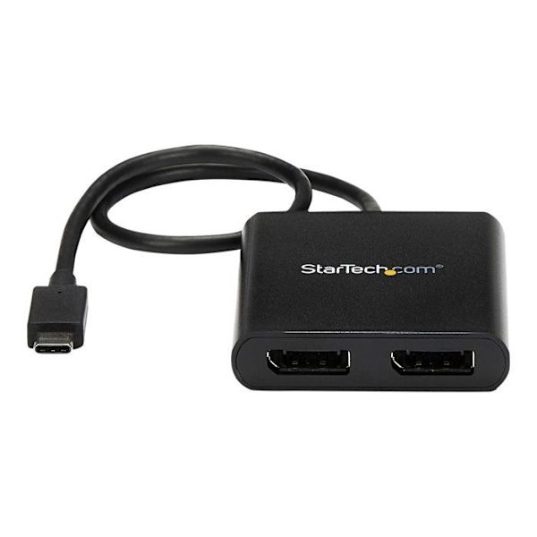 Hub MST USB-C - STARTECH - 2x DisplayPort - Ultra HD 4K - Yhteensopiva Thunderbolt 3 - Musta
