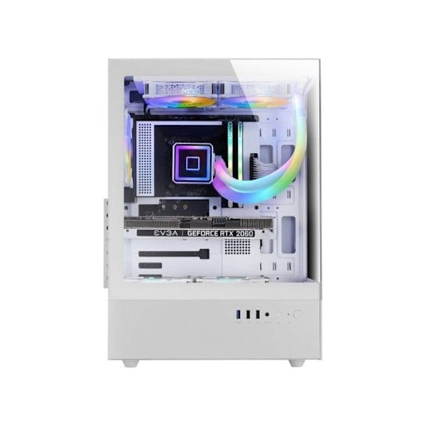 Mars Gaming Mc-xo Semitorre Atx Dobbelt Tempered Glas Ventilator Frgb 120mm Dobbelt Kammer Hvid