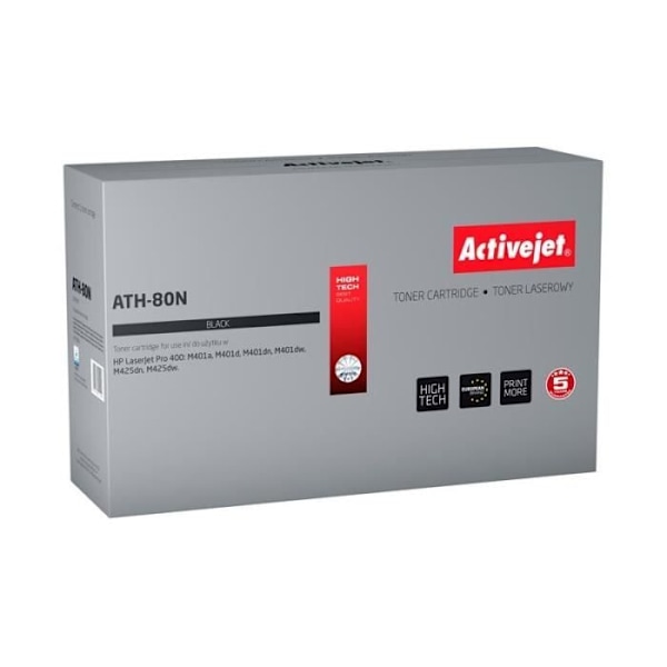 Tonerpatron - Activejet - ATH-80N - Kompatibel - Sort - 3500 sider