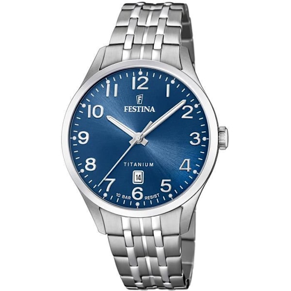 Ur - Festina - 20466 - Sølv - Titan - Vandtæthed 10 bar Silver, Blå