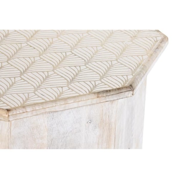 brunt hvidt sidebord mangotræ (49 x 49 x 53,5 cm)
