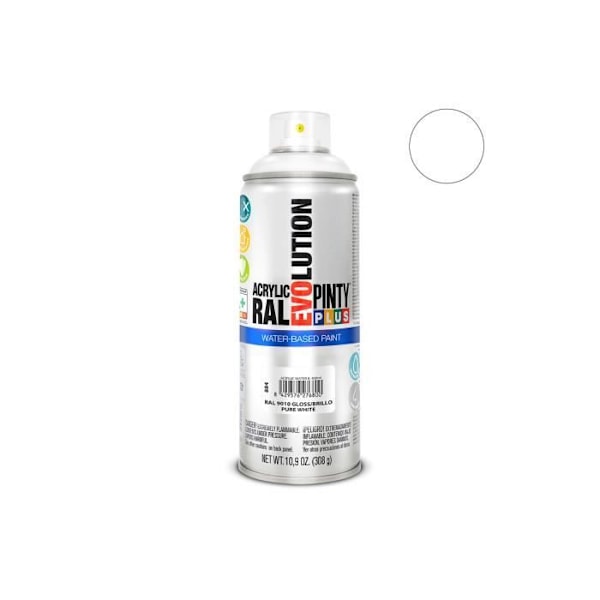 Sprayfärg - GENERISK - Pintyplus Evolution - 520cc - Ren Vit - Vattenbaserad Ren vit