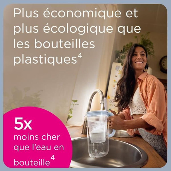 BRITA vandudstyr - Flow - Kapacitet 8,2L hvoraf 5,2L er filtreret vand - 1 Maxtra Pro All-In-1 patron inkluderet transparent