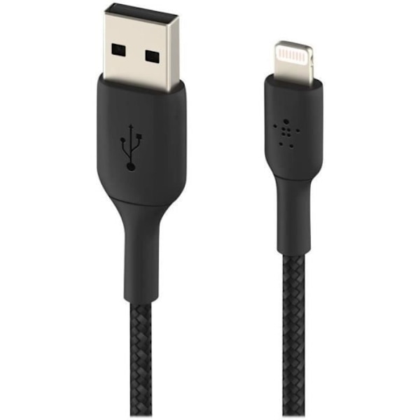 BELKIN - kabel - Lght USBA flettet kabel 2M sort