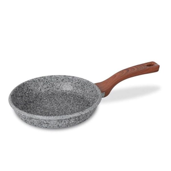 Stegepande - LOVET - GRANIT - 20 cm - Non-stick - Ridsefast grå marmor