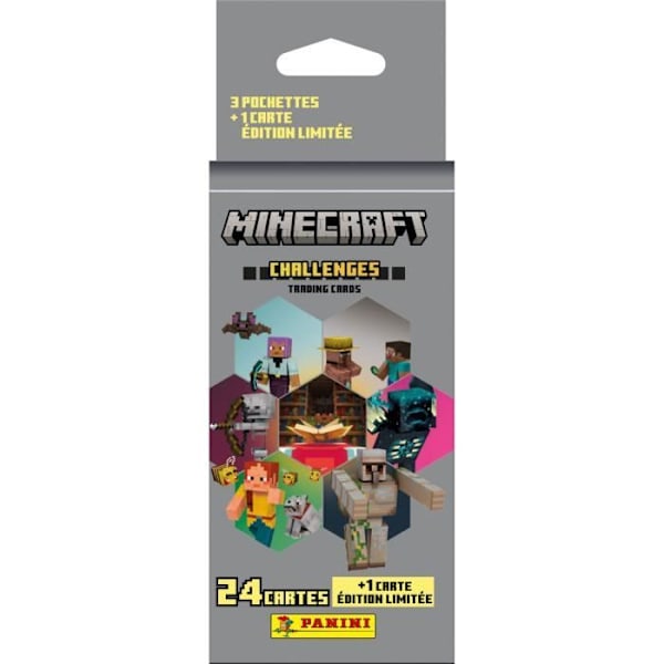 Klistermærker - PANINI - Minecraft TC 4 - Blister 3 pakker - 1 kort i begrænset udgave - 24 klistermærker Flerfärgad