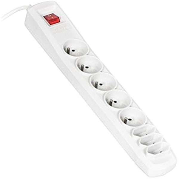 Monipistoke - Active Jet - Zasacj lis0021 - 1,5 m kaapeli - 8 pistoketta - On/Off-kytkin