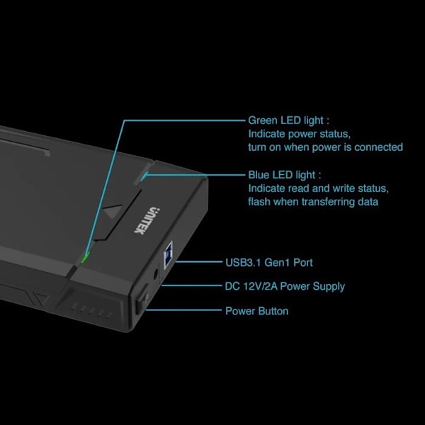 UNITEK KOTI 2,5'' JA 3,5'' HDD-SSD SATA I-II-III PR:lle