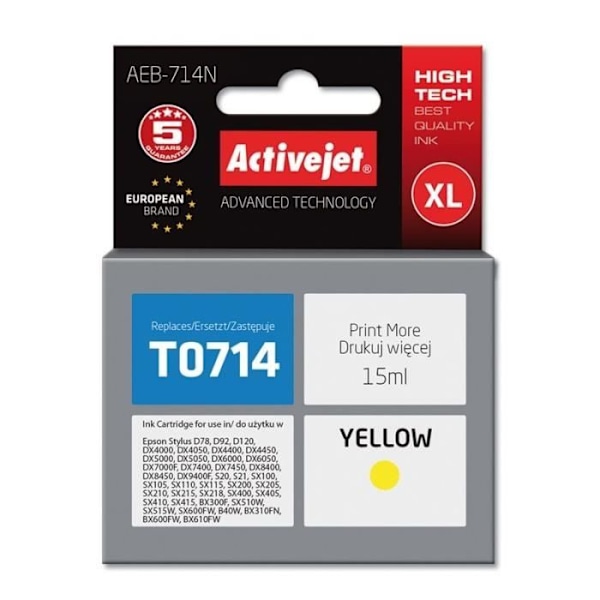 Activejet AEB-714N yhteensopiva keltainen mustekasetti 1 kpl