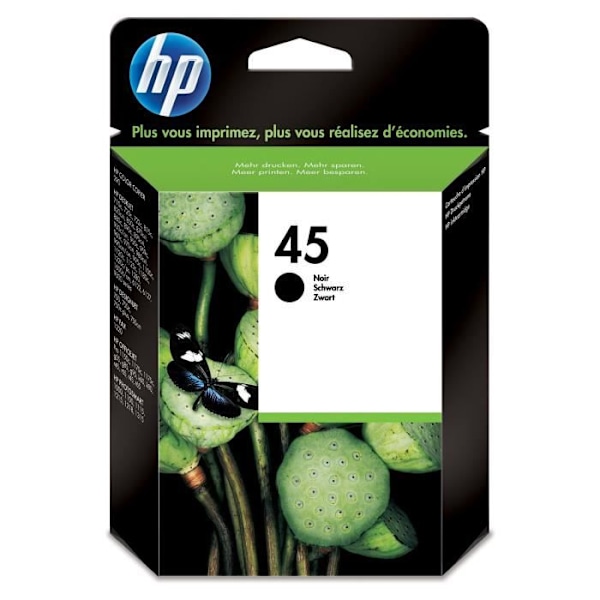 HP 45 aito musta mustekasetti (51645AE) DeskJet 1100c/1220c/1600c/6100/710c/720c/800c/9300 sarjalle