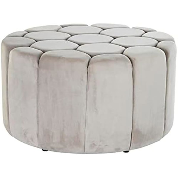 Fotpall - DKD Heminredning - Standard - Beige - Polyester - MDF Trä beige