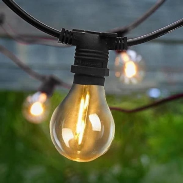 ALLEGRA-Udendørs lys guirlande 10 LED-lys 5m tilsluttes Sort New Garden