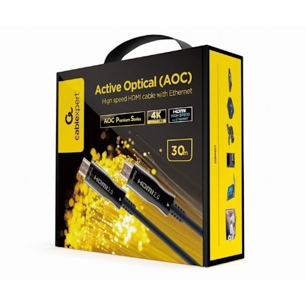 Aoc audio-videokaapeli GEMBIRD optinen aktiivinen HDMI-kaapeli Ethernetillä, Premium-sarja, nopea, 30 metriä.