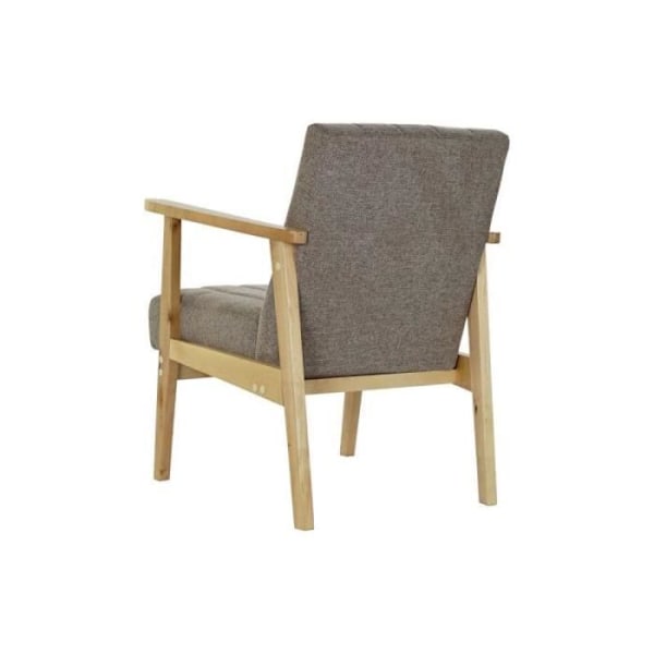 Thyann Lænestol Naturlig Beige Polyester Fyr (63 x 68 x 81 cm)