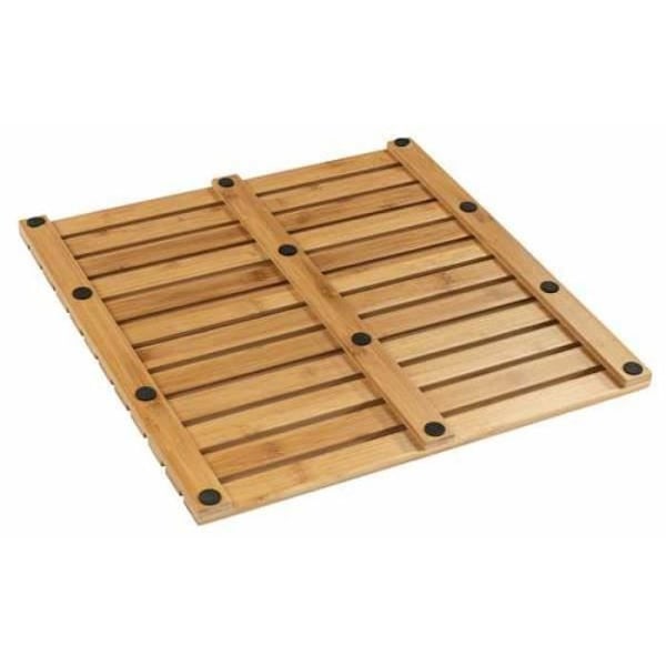 Duschgaller - WENKO - Fyrkantig bambu - Halkfri - 50 x 50 cm - Ekologisk Bambu trä