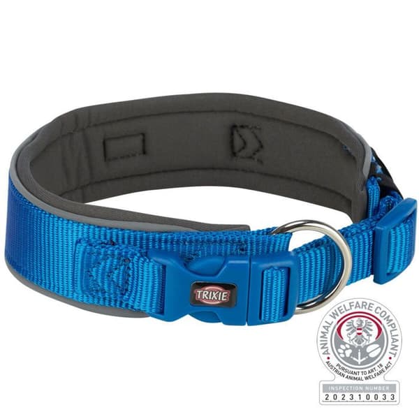 Extra stor hundhalsband Trixie Premium kungblå/grå grafit