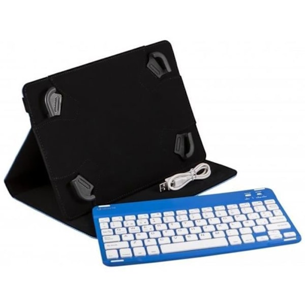 SilverHT 19142, Foldbar kuffert, Universal, 25,6 cm (10,1"), Bluetooth, Tastatur, Sort, Blå, Hvid
