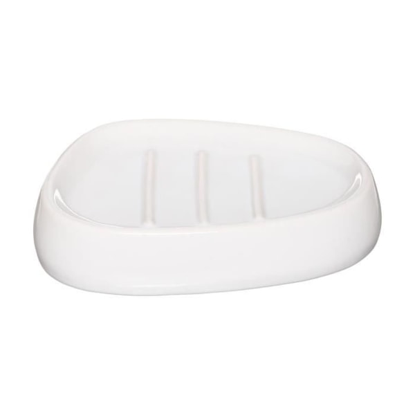 FIVE hvide keramiske sæbeskåle - Silke L, 12 x D, 9,5 x H, 2,5 cm - Modstandsdygtig og elegant Vit